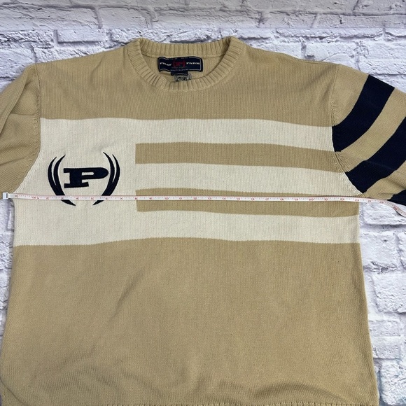 Vintage Men's Phat Farm Logo Sweater Size XL-Y2K 90's hip hop Streetwear Beige - Picture 8 of 13